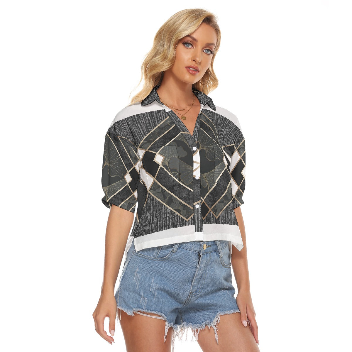 All-Over Print Women's V-neck Shirts