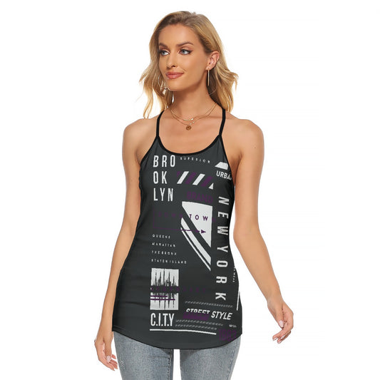 All-Over Print Women's Criss-Cross Open Back Tank Top