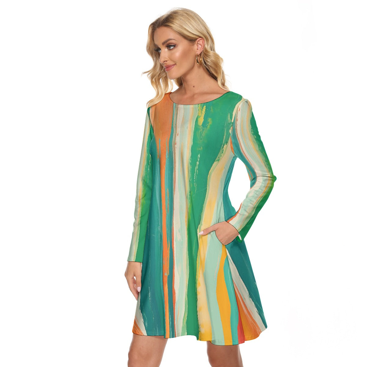 All-Over Print Women's Crew Neck Dress