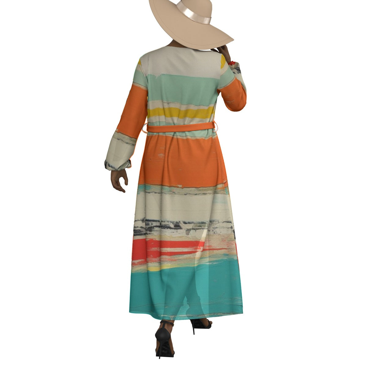 All-Over Print Women's Lace-up Chiffon Robe