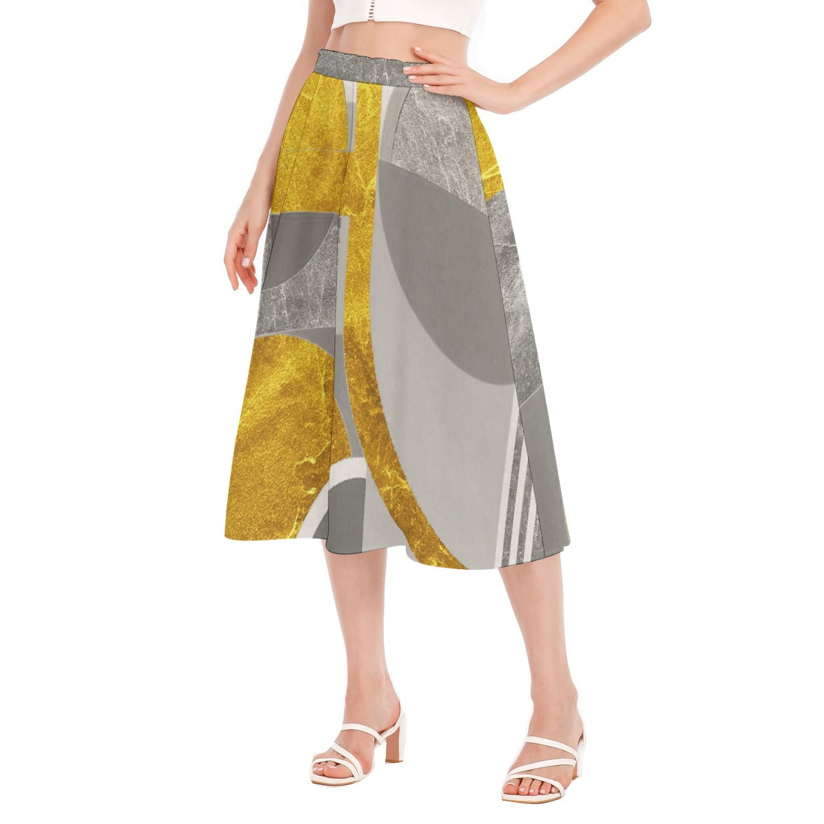All-Over Print Women's Long Section Chiffon Skirt