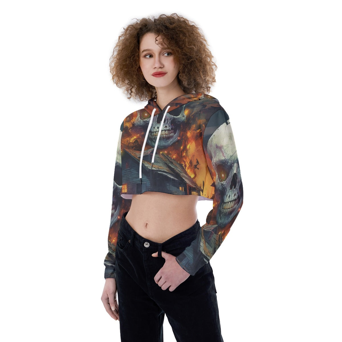 All-Over Print Women's Crop Top Hoodie