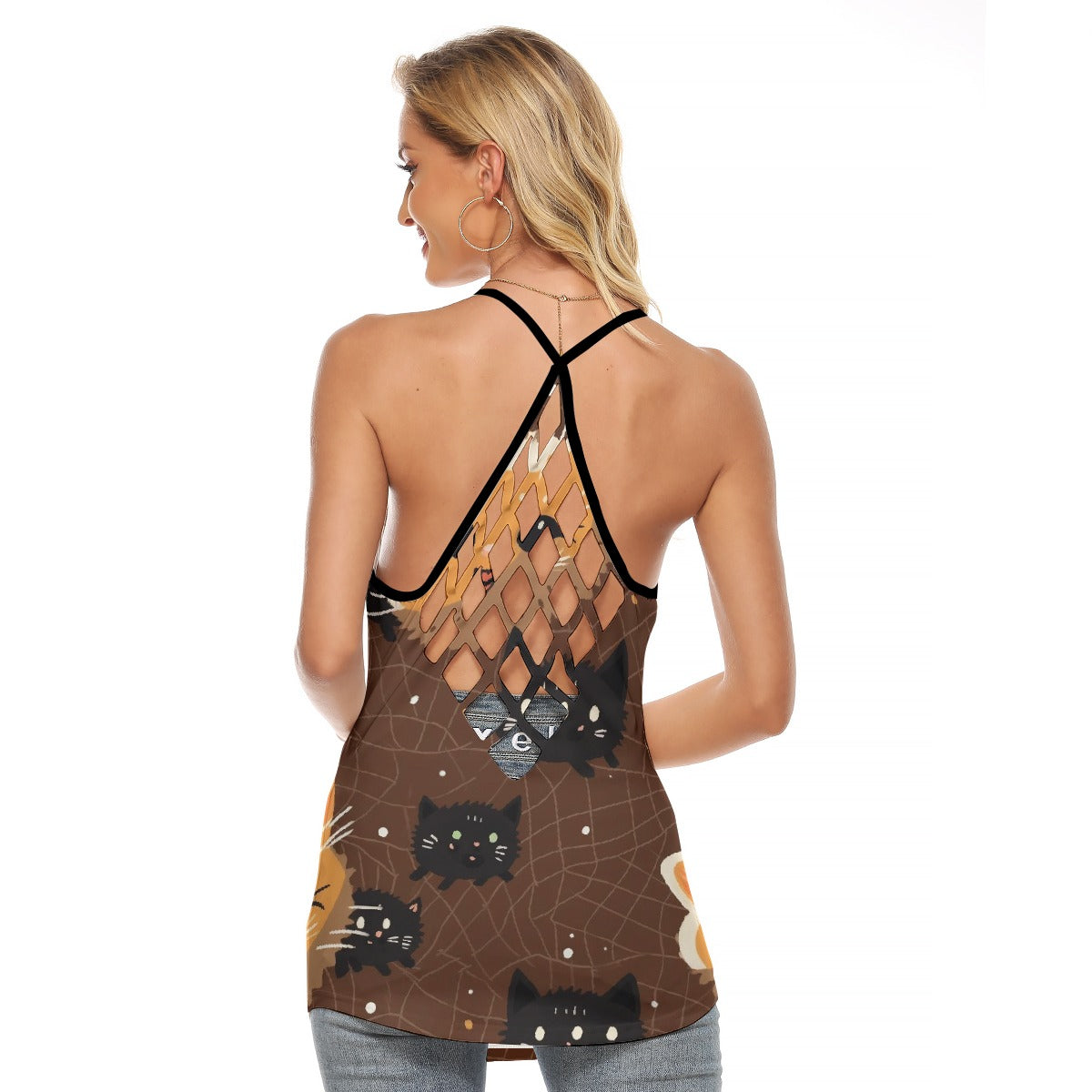 All-Over Print Women's Criss-Cross Open Back Tank Top