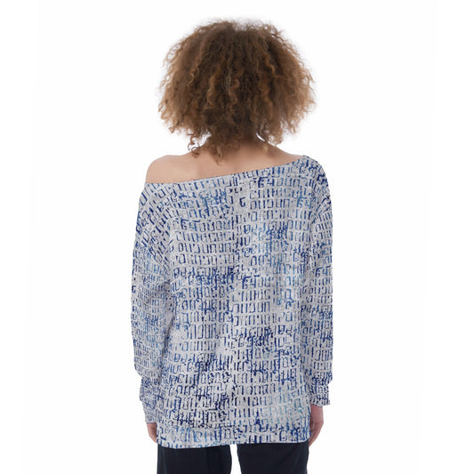 All-Over Print Oversized Women's Off-Shoulder Sweatshirt