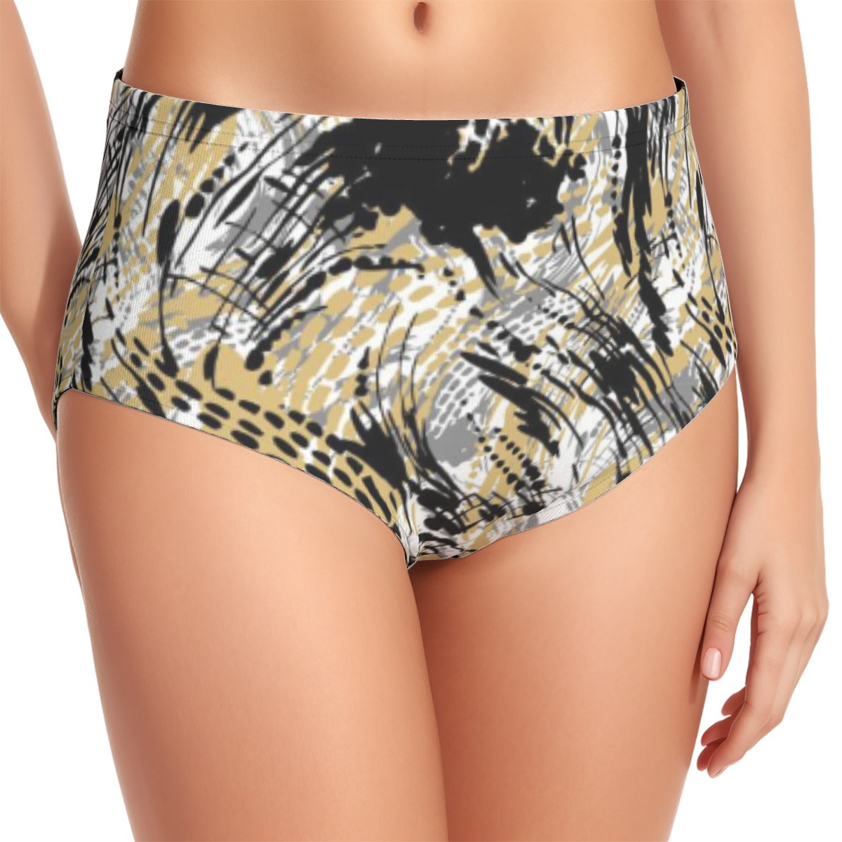 All-Over Print Women's Swimsuit Set With Halter