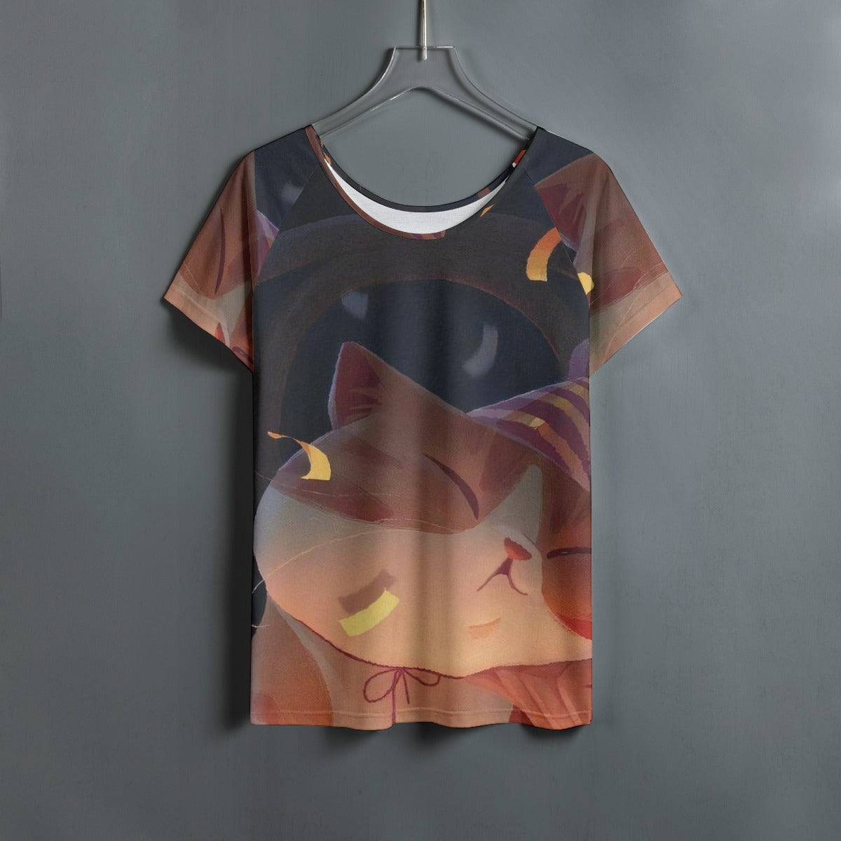 All-Over Print Women's Round Neck T-shirt With Raglan Sleeve
