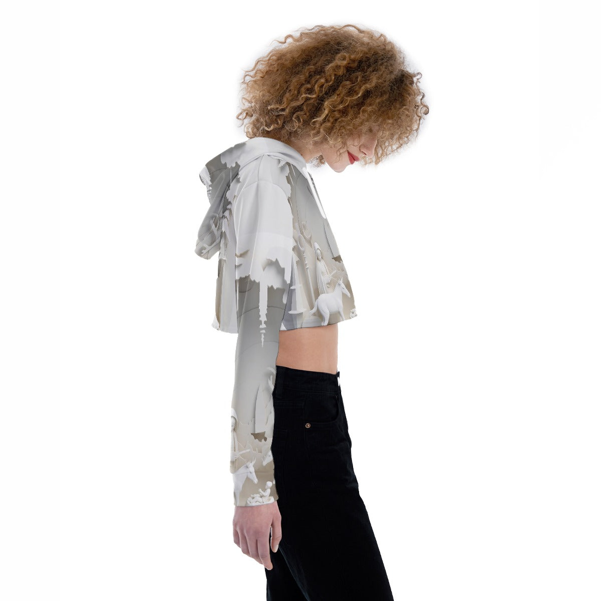 All-Over Print Women's Crop Top Hoodie