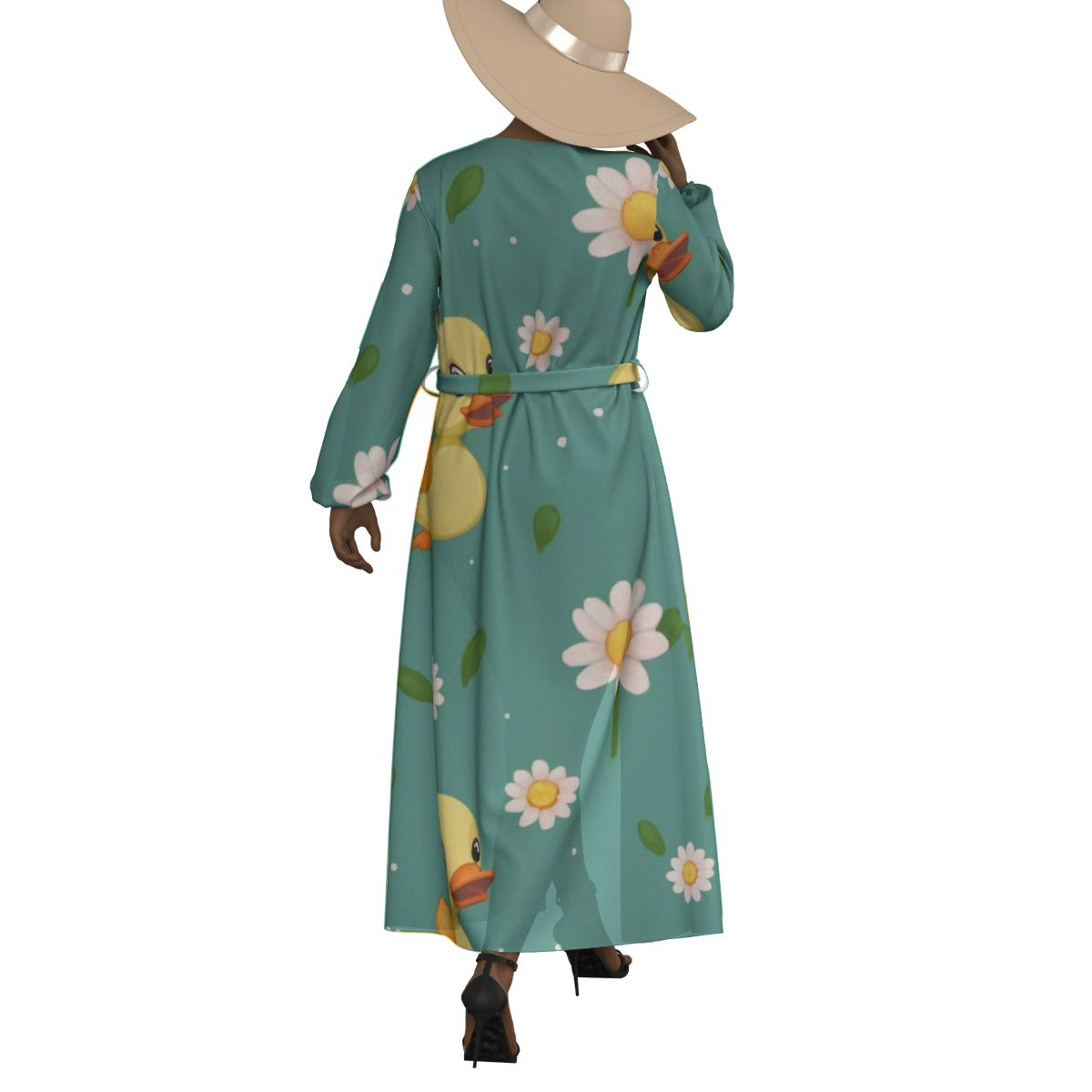 All-Over Print Women's Lace-up Chiffon Robe