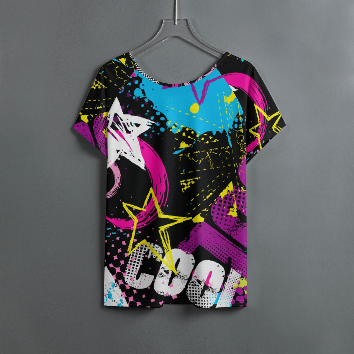 All-Over Print Women's Round Neck T-shirt With Raglan Sleeve