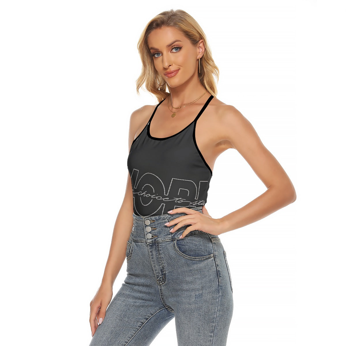 All-Over Print Women's Criss-Cross Open Back Tank Top