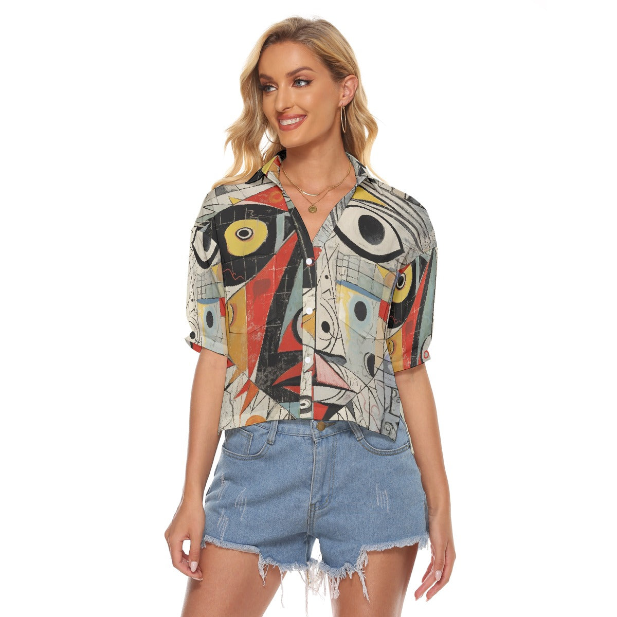 All-Over Print Women's V-neck Shirts