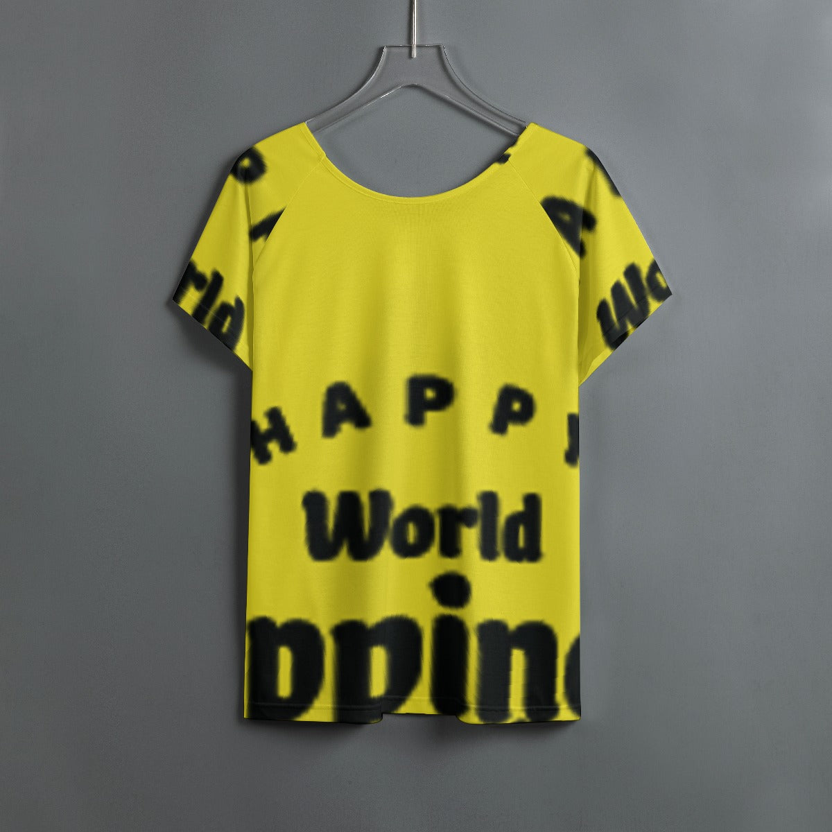 All-Over Print Women's Round Neck T-shirt With Raglan Sleeve