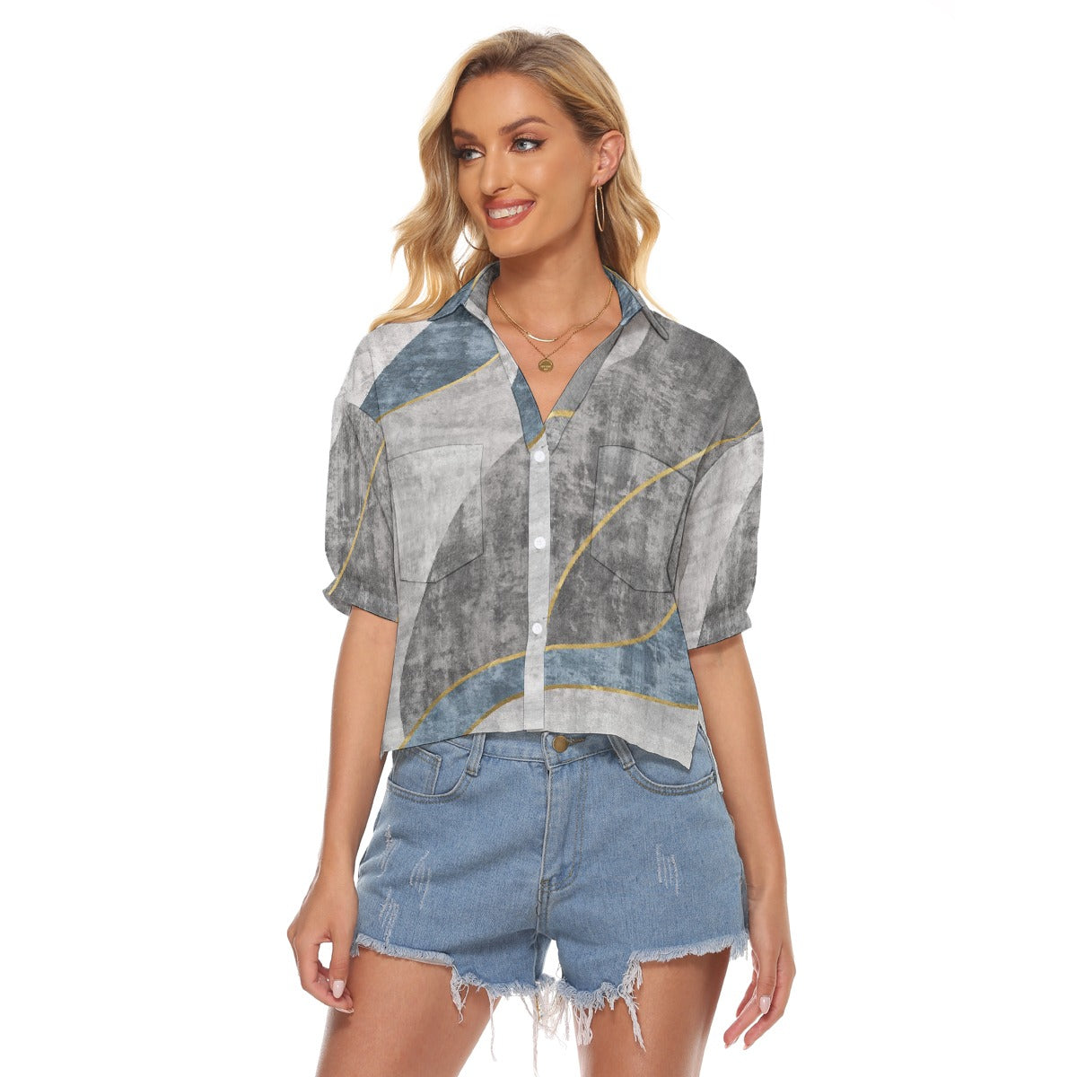 All-Over Print Women's V-neck Shirts