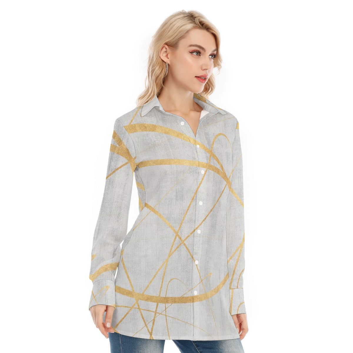 All-Over Print Women's Long Shirt