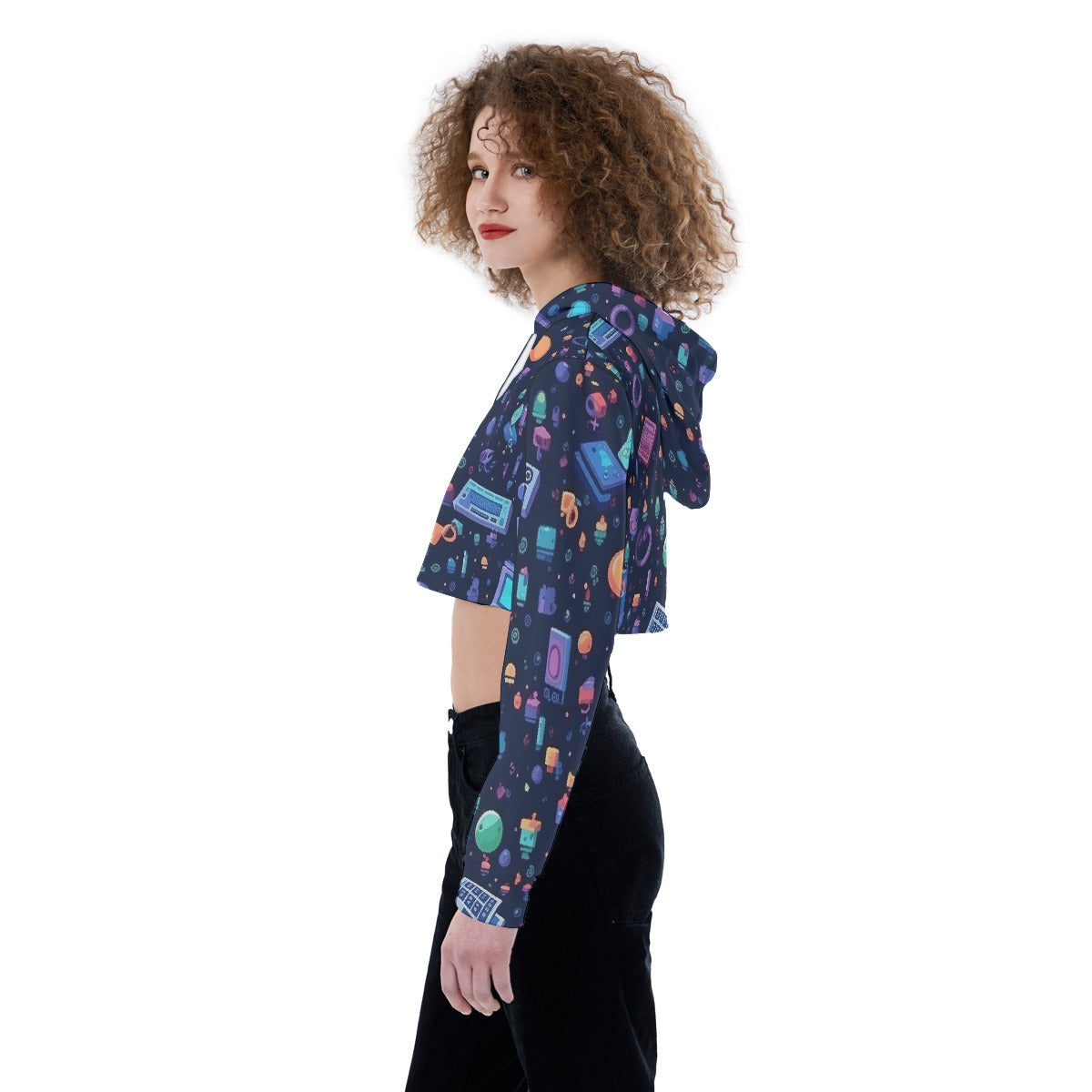 All-Over Print Women's Crop Top Hoodie