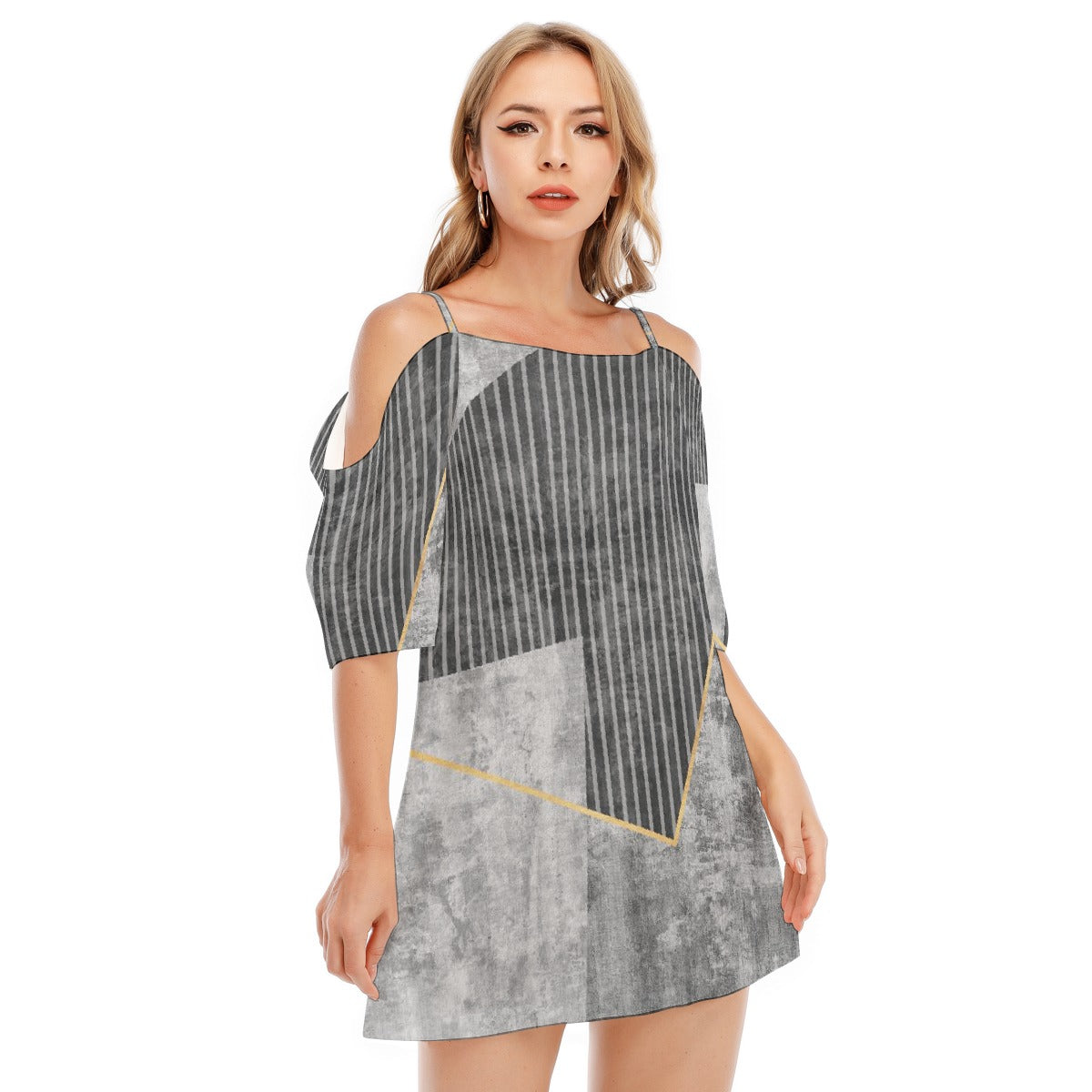 All-Over Print Women's Off-shoulder Cami Dress