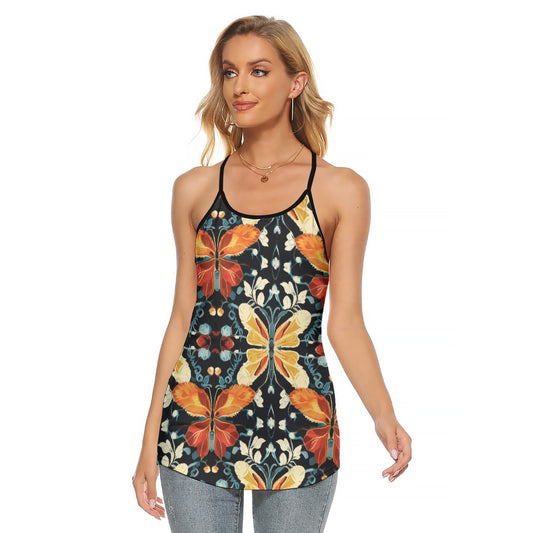 All-Over Print Women's Criss-Cross Open Back Tank Top