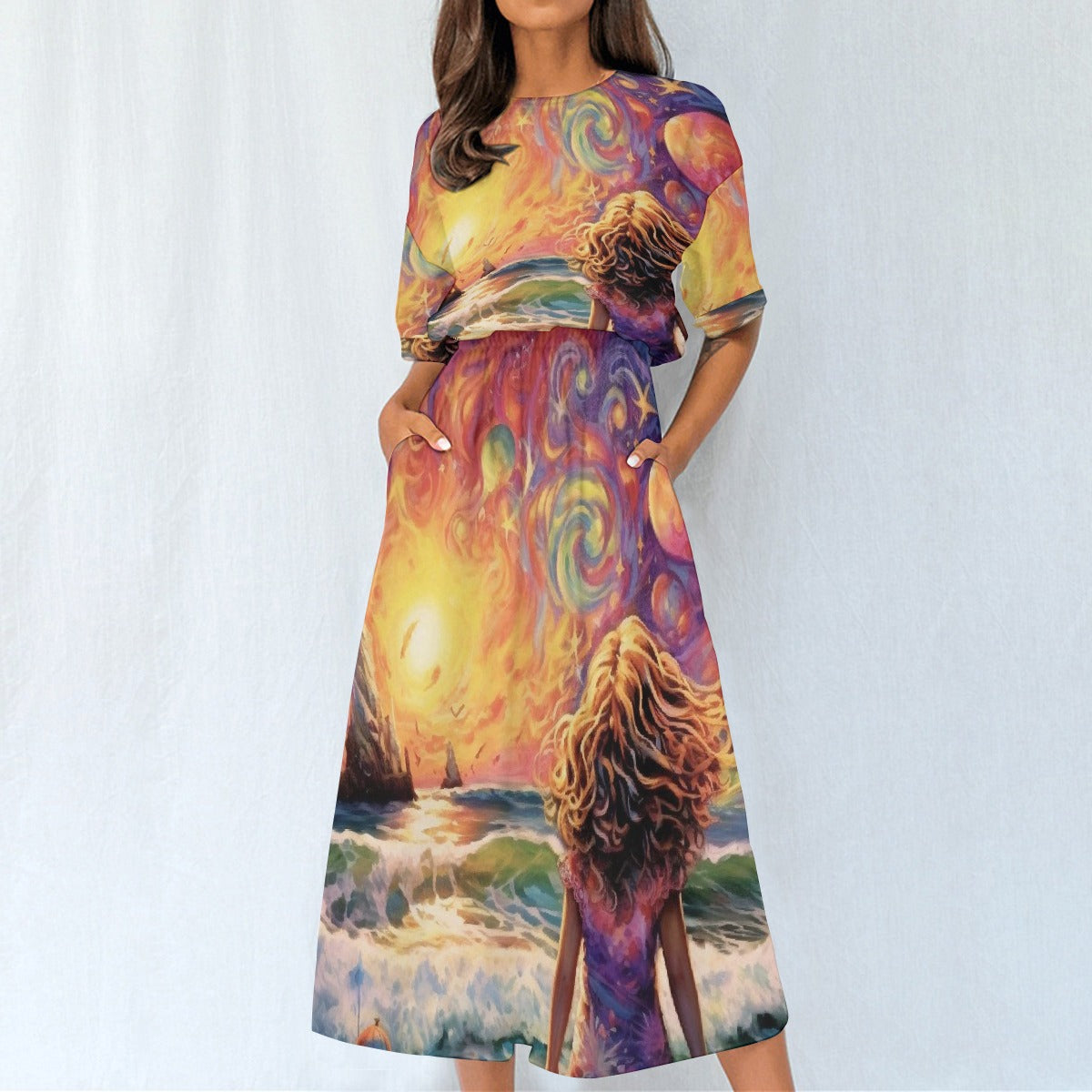 All-Over Print Women's Elastic Waist Dress