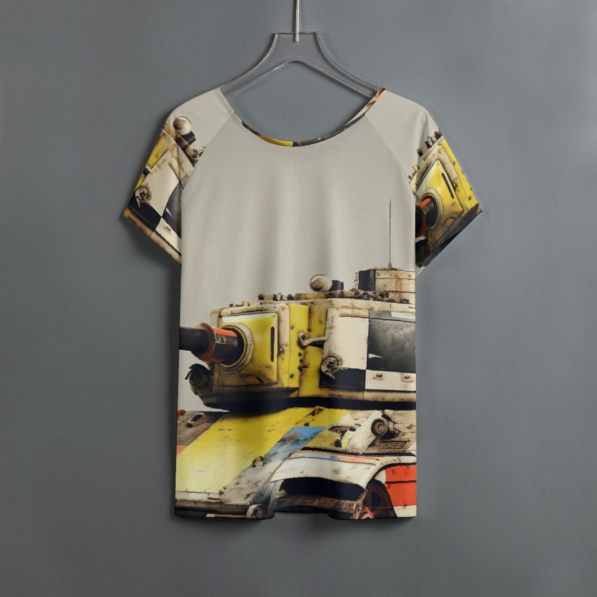 All-Over Print Women's Round Neck T-shirt With Raglan Sleeve