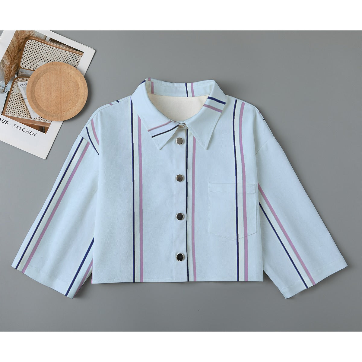 All-Over Print Women's Cropped Jacket | 245GSM Cotton