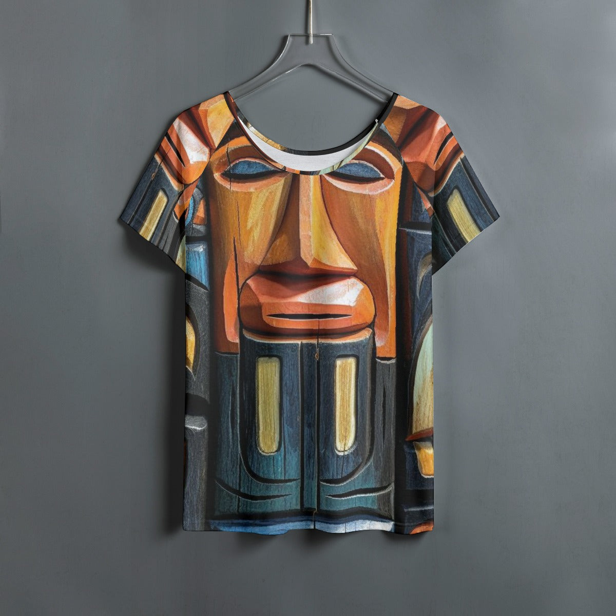 All-Over Print Women's Round Neck T-shirt With Raglan Sleeve