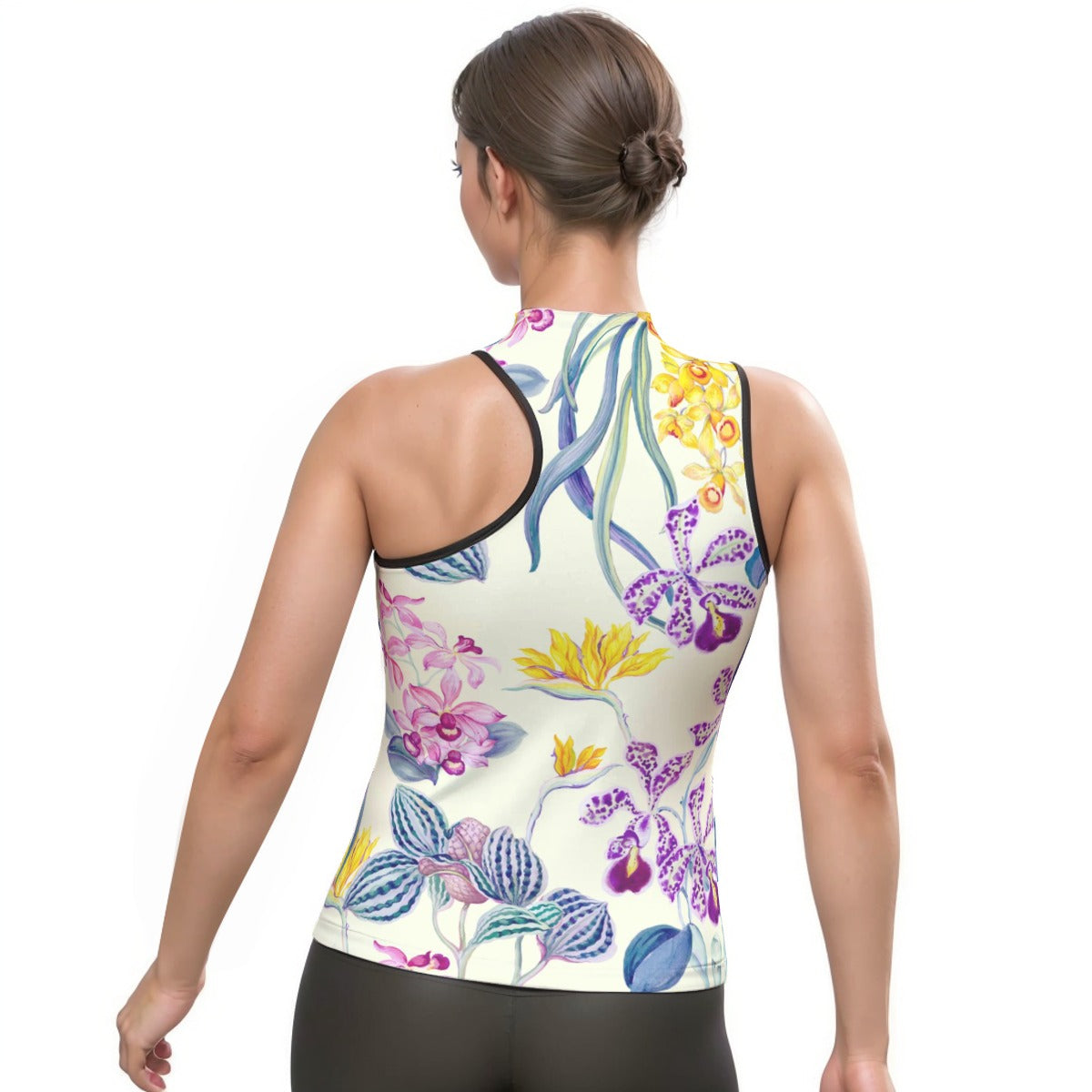 All-Over Print Women's Halter Sleeveless Asymmetrical Tank Top