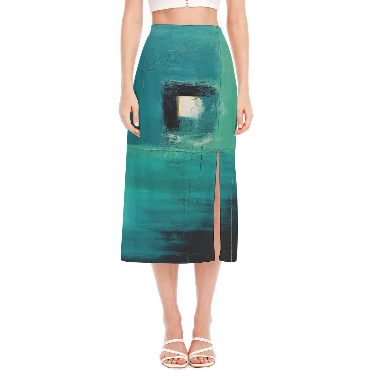 All-Over Print Women's High Slit Long Skirt