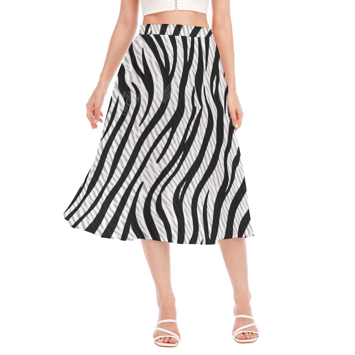 All-Over Print Women's Long Section Chiffon Skirt