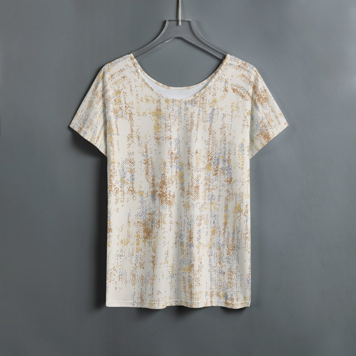 All-Over Print Women's Round Neck T-shirt With Raglan Sleeve