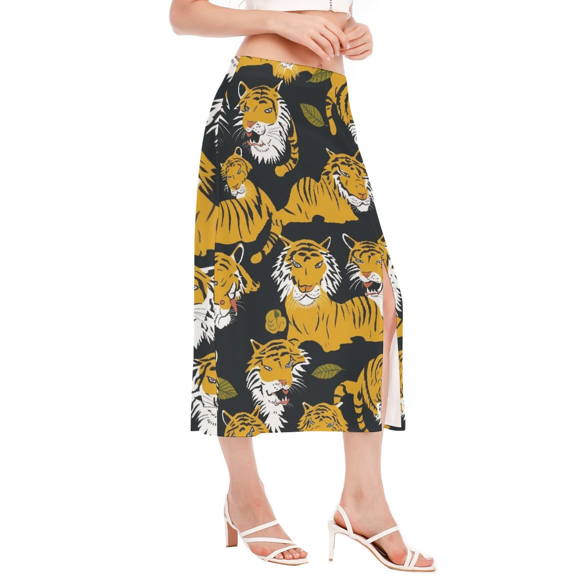 All-Over Print Women's High Slit Long Skirt