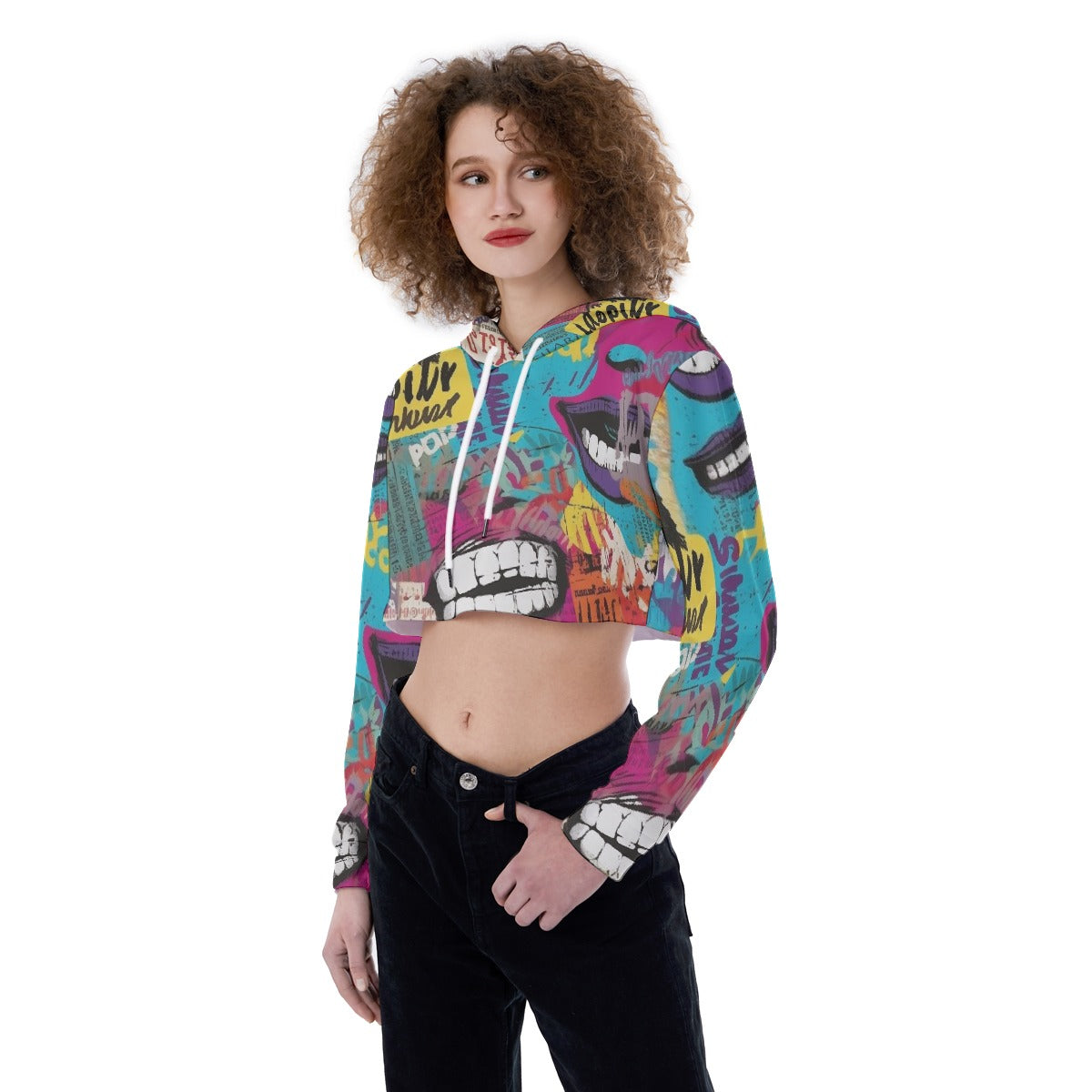 All-Over Print Women's Crop Top Hoodie