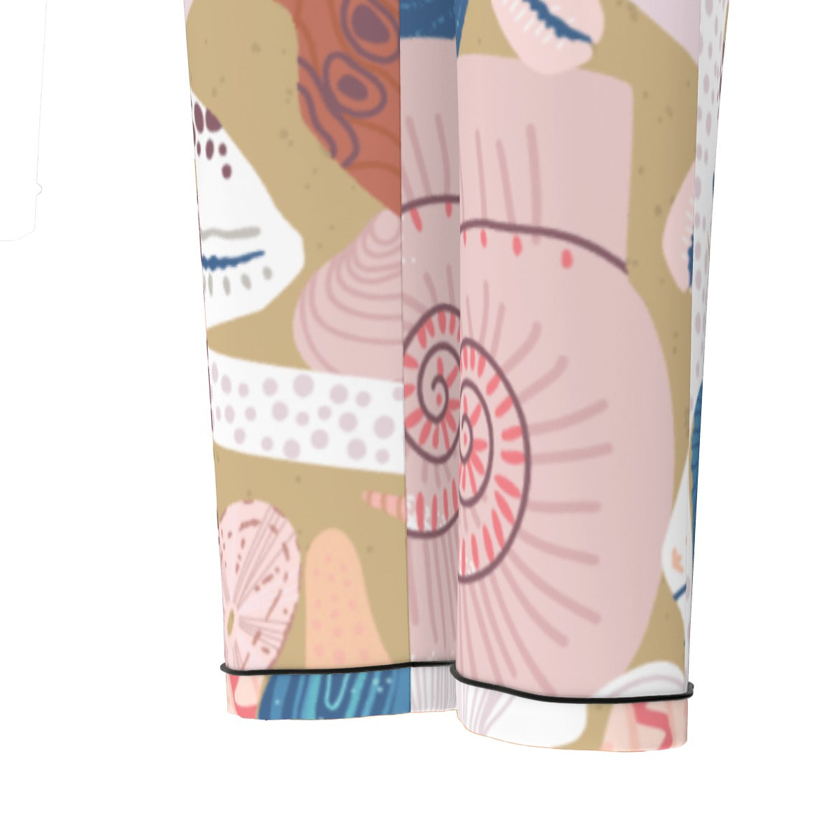 All-Over Print Women's Long Sleeve Pajama Set With Black Contrast Piping