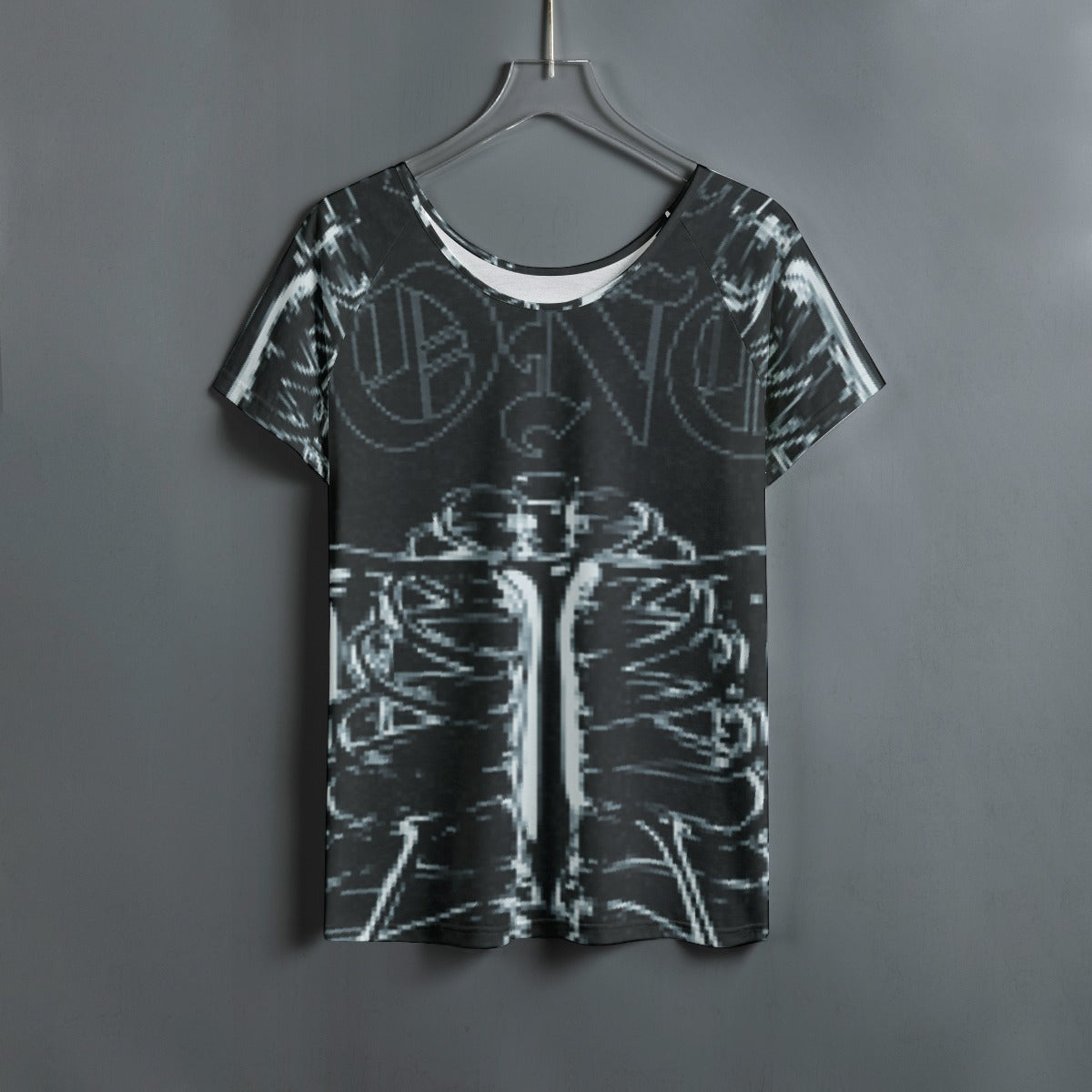 All-Over Print Women's Round Neck T-shirt With Raglan Sleeve