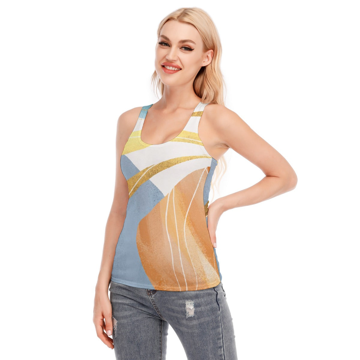 All-Over Print Women's Racer Vest | 190GSM Cotton