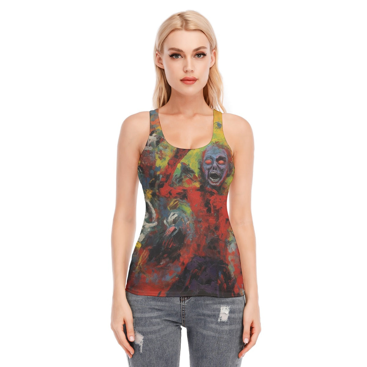 All-Over Print Women's Racer Vest | 190GSM Cotton