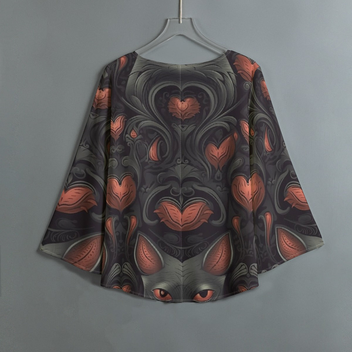 All-Over Print Women's V-neck T-shirt With Irregular Hem