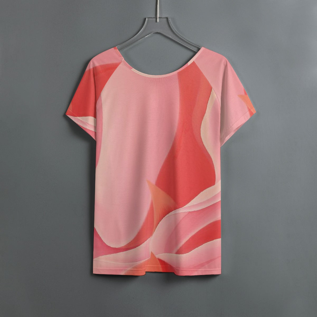 All-Over Print Women's Round Neck T-shirt With Raglan Sleeve