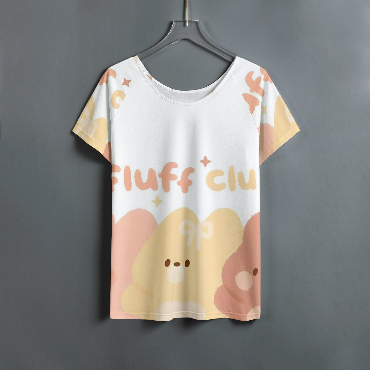 All-Over Print Women's Round Neck T-shirt With Raglan Sleeve