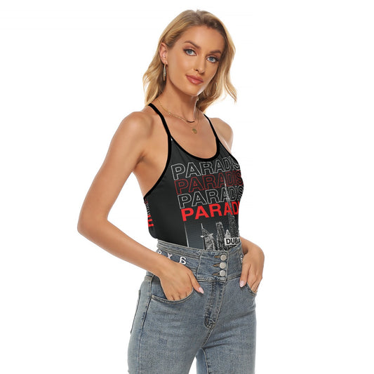 All-Over Print Women's Criss-Cross Open Back Tank Top