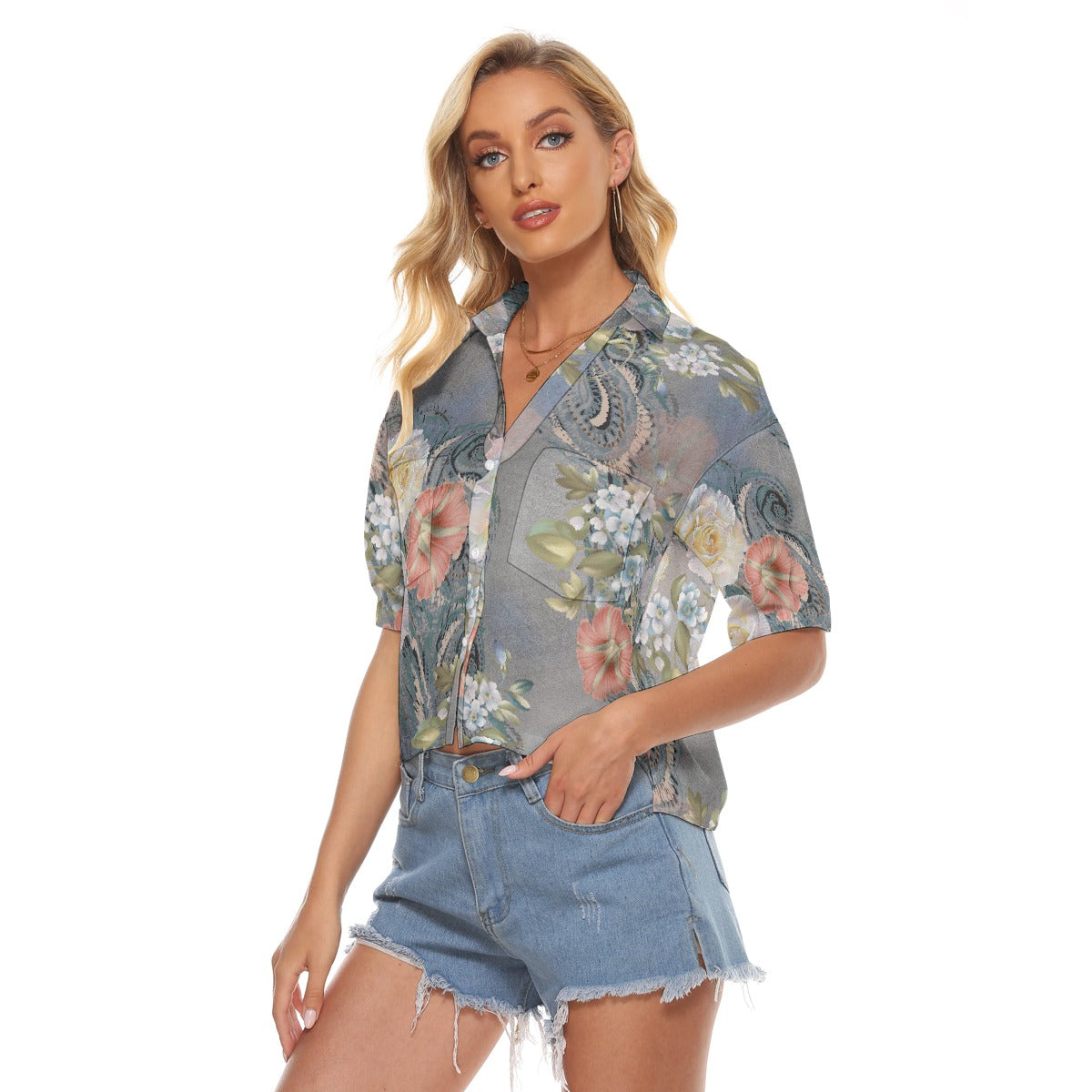 All-Over Print Women's V-neck Shirts