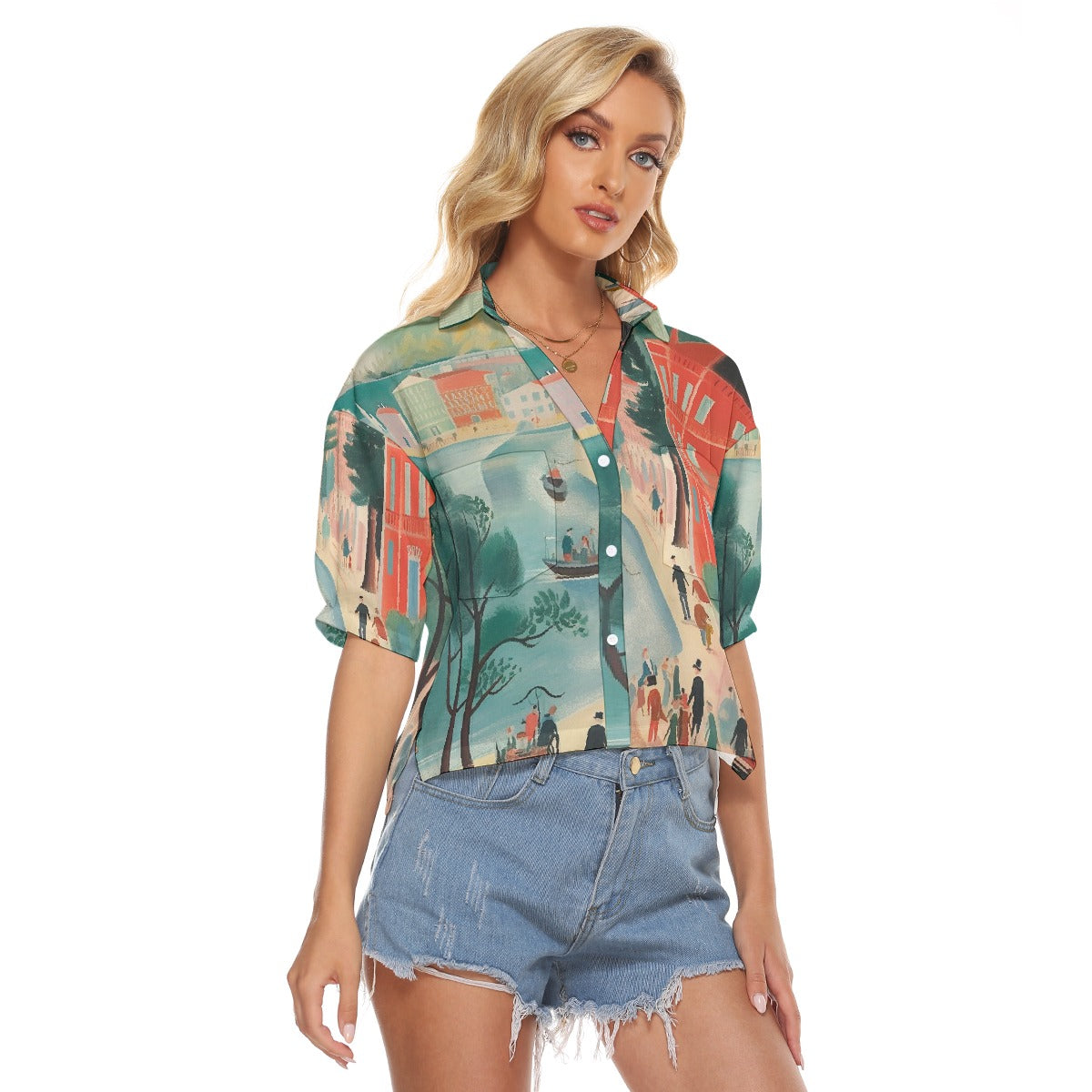 All-Over Print Women's V-neck Shirts