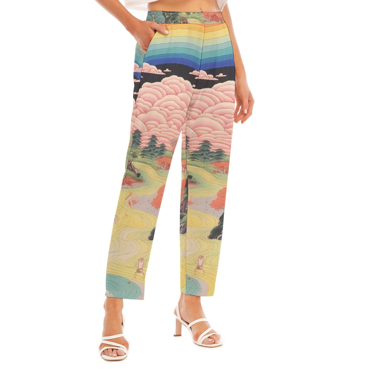 All-Over Print Women's Loose Straight-leg Pants