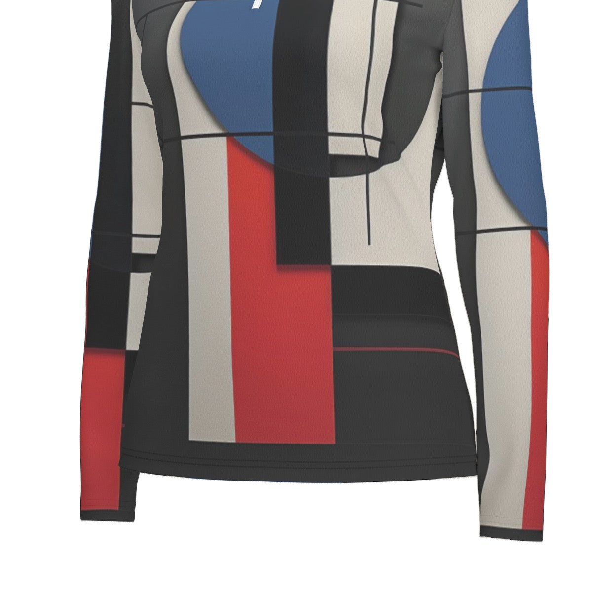 All-Over Print Women's Sports Collar Jersey With Long Sleeve