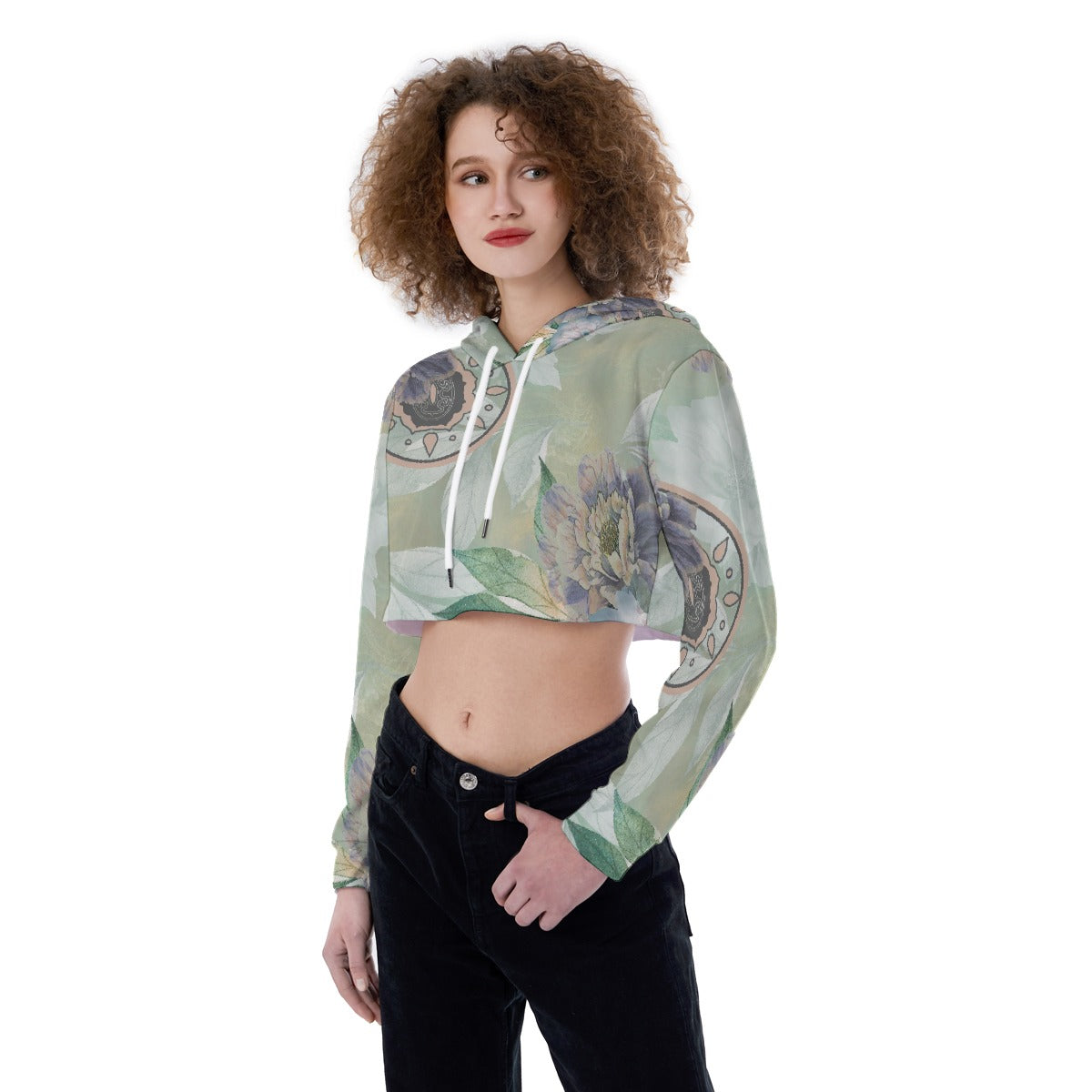 All-Over Print Women's Crop Top Hoodie
