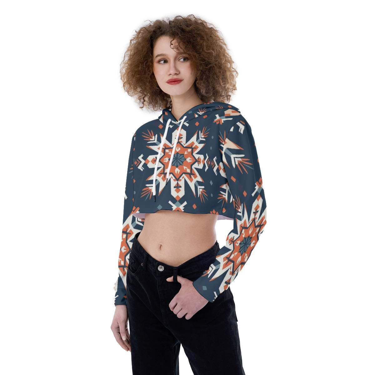 All-Over Print Women's Crop Top Hoodie