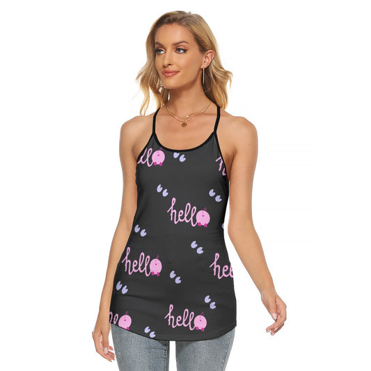 All-Over Print Women's Criss-Cross Open Back Tank Top