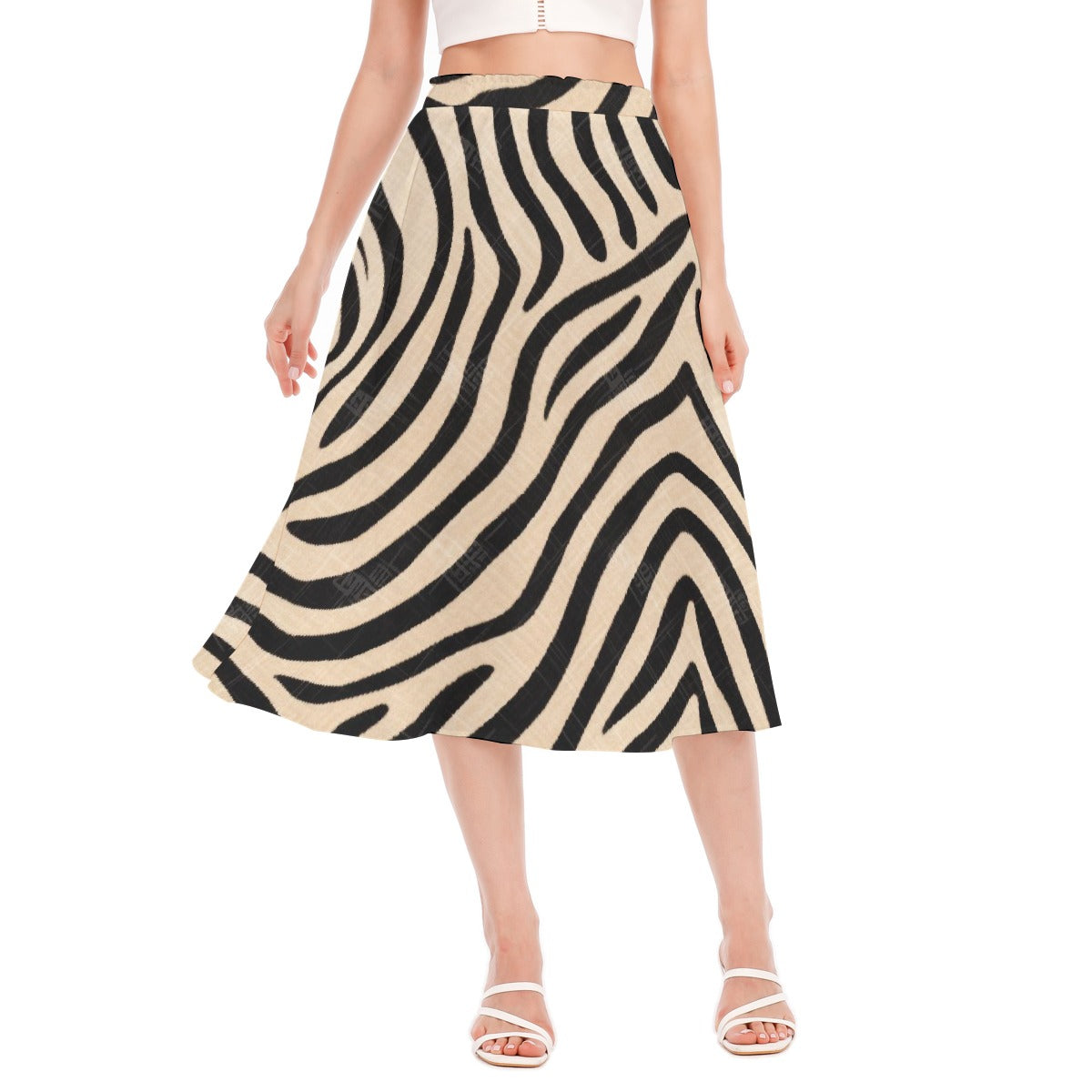 All-Over Print Women's Long Section Chiffon Skirt