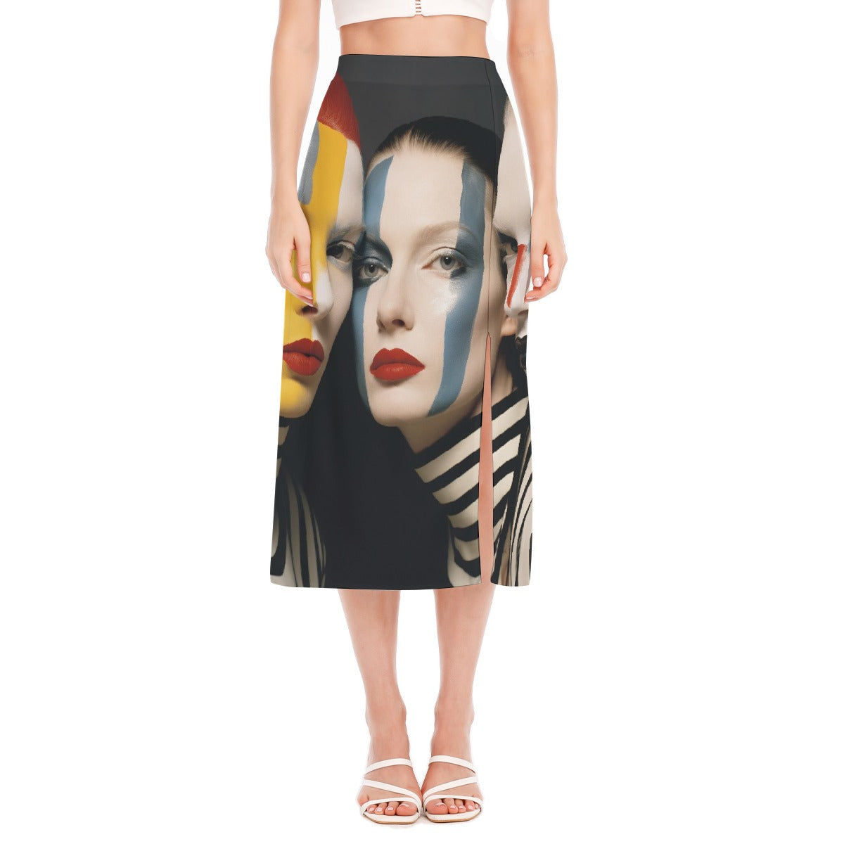 All-Over Print Women's High Slit Long Skirt
