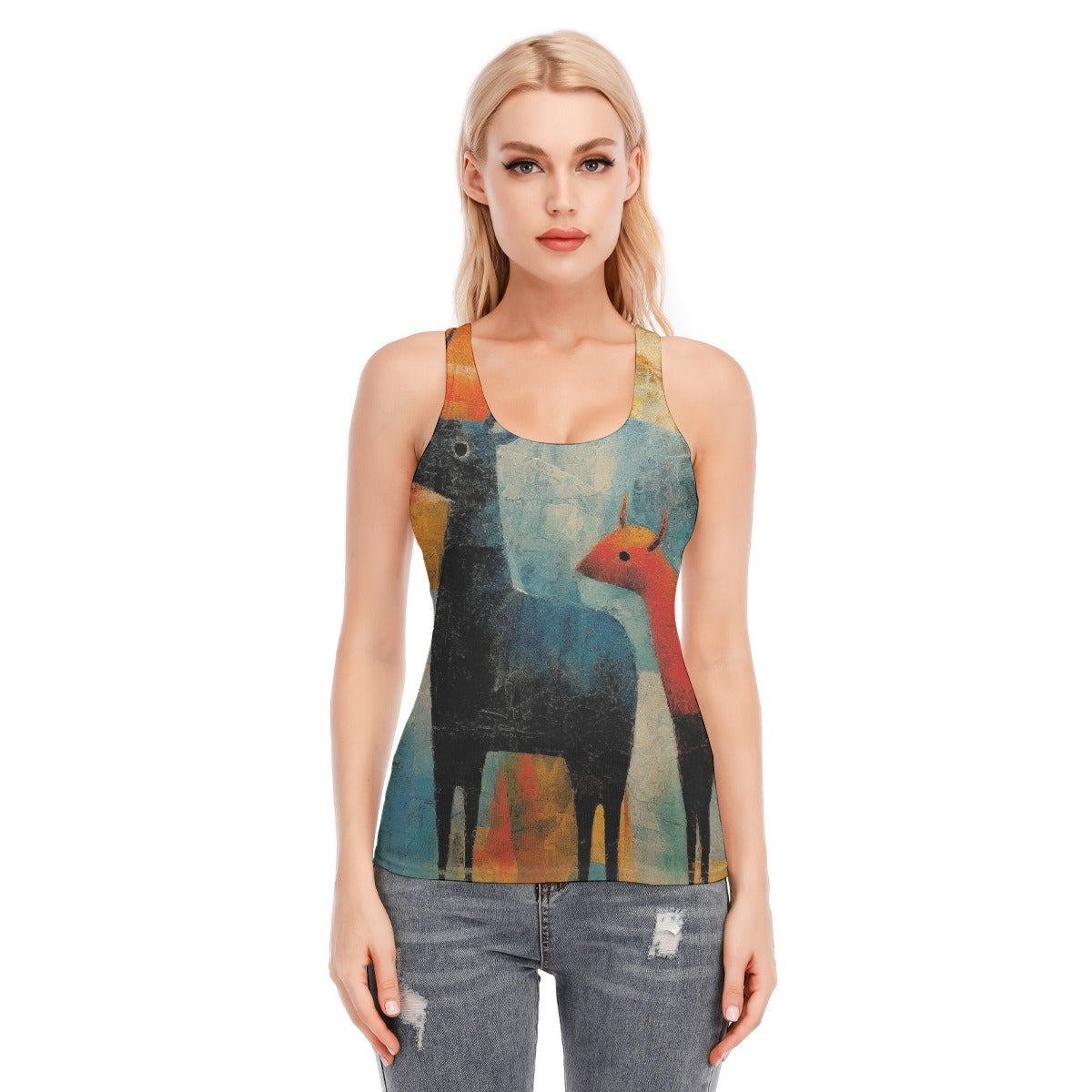 All-Over Print Women's Racer Vest | 190GSM Cotton