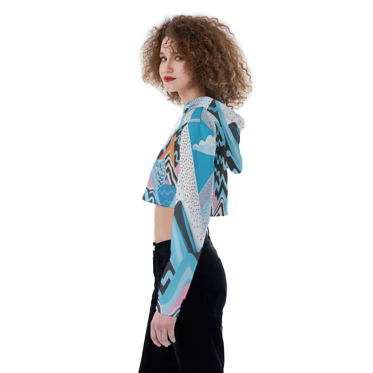 All-Over Print Women's Crop Top Hoodie